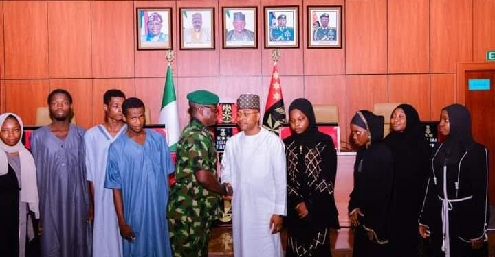 BREAKING: Governor Ododo Receives 8 Rescued CUSTECH Students At The Nigerian Army Headquarters In Abuja