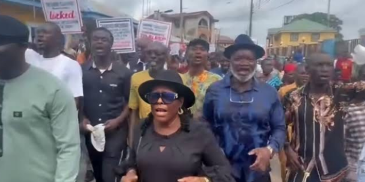Pro-Wike Supporters Stage Protest Against Rivers LG Election