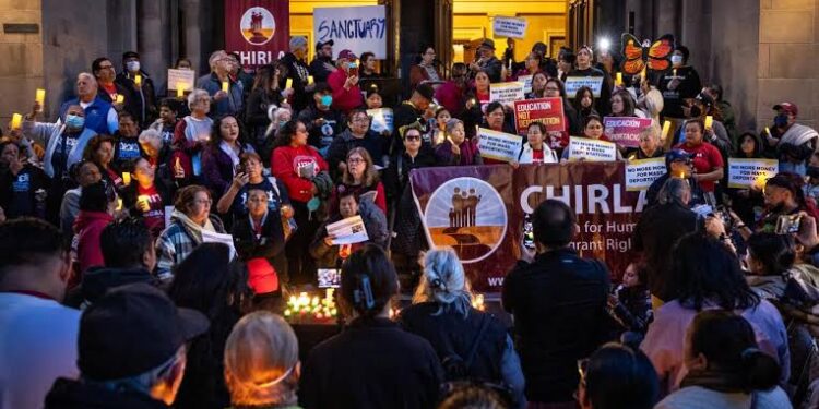 Protest Erupts Outside LA Hotel Over Trump’s USA Immigration Raids