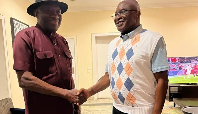 2027: Goodluck Jonathan visits ADC Chairman, David Mark